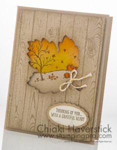 October 2015 Stamp-A-Stack #3: Sponged Fall Scene by Chiaki Haverstick