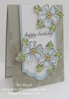 Stampin’ Up! UK Demonstrator – Teri Pocock: Birthday Blossoms – Catalogue Inspired