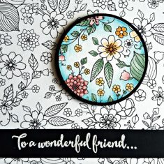 Wonderful example of black and white with a touch of color card by Paula Dobson