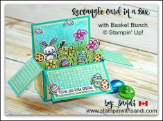 Rectangle Card in a Box with Basket Bunch –