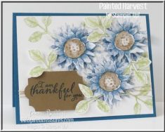 Painted Harvest done up in blues! Love the dimension on the flowers by doubling them. By Connie  ...