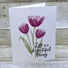 Tranquil Tulips One Layer Card – The Paper Pixie