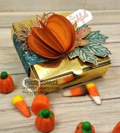 Gold Pizza Box with 3-D Pumpkin – Patty Stamps