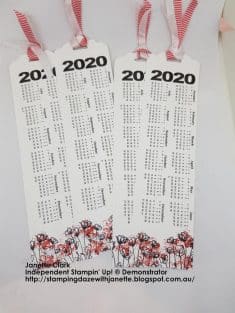 Decorated 2020 Calendar Bookmarks