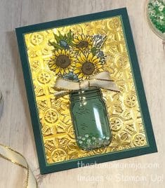 A Metallic Jar of Sunflowers Shaker Card – The Stamping Ninja