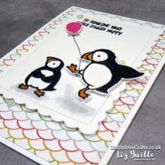 Party Puffins #15498 by oldstablescrafts.co.uk