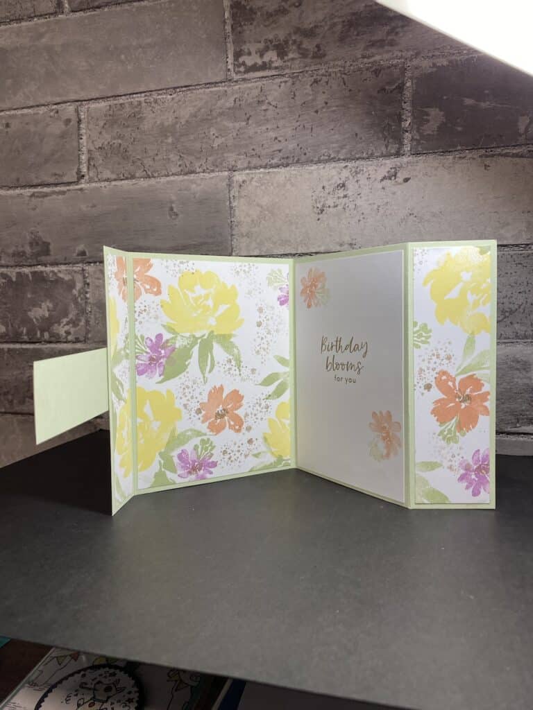 Textured Florals, make your own DSP, fun fold, Painted Posies 3D EF, Soft Sea Foam and Basic Whi ...