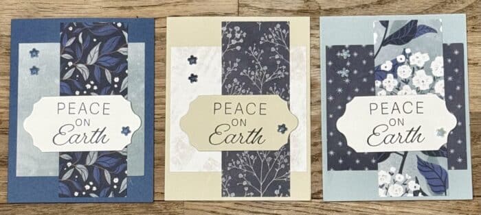Peace On Earth and Peaceful Garden DSP – One Sheet Wonder using 3 different sheets of DSP
