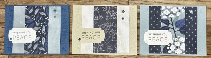 Peace On Earth and Peaceful Garden DSP – One Sheet Wonder using 3 different sheets of DSP