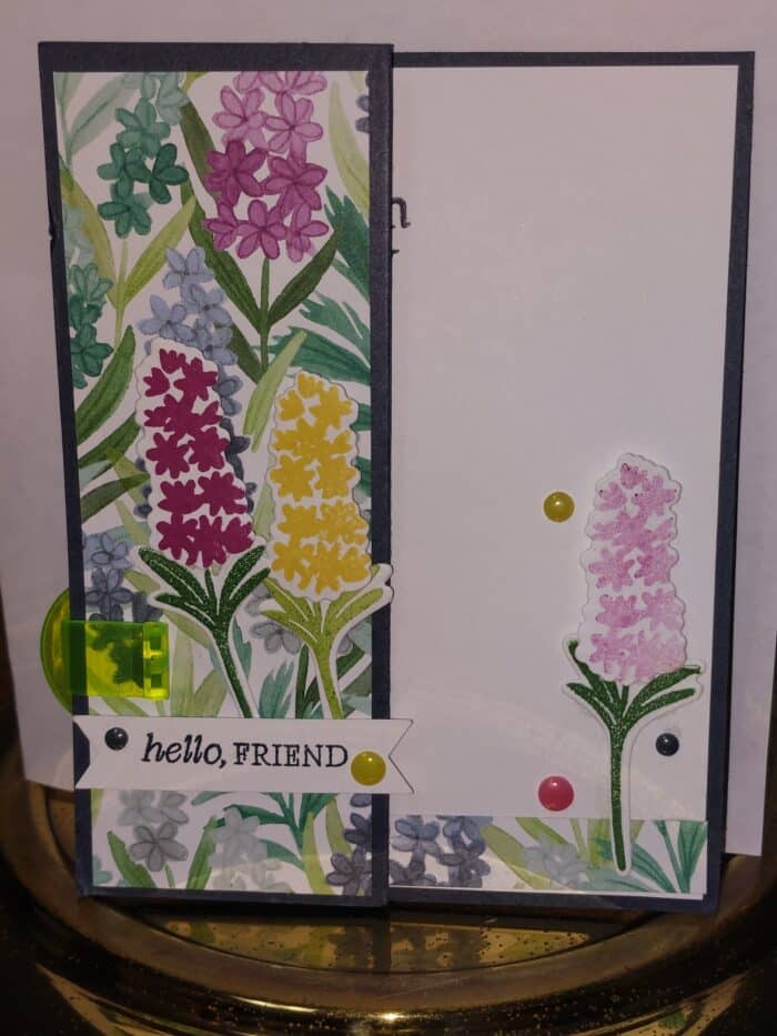 Pretty Florals Stamps & Dies.Z-fold card Cardstock-Secret Sea, Basic White, inks-Berry Burst ...